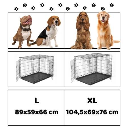 Metalowa duża klatka kennelowa dla psa kota zwierząt kojec transporter rozmiar XL