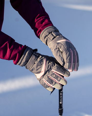 Rękawiczki narciarskie zimowe na snowboard narty M/L szaro-różowy