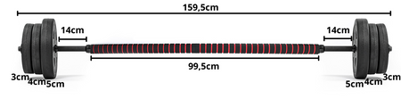 Sztanga 2w1 hantle - zestaw 40kg Pretorians