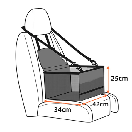 Transporter samochodowy fotelik dla psa kota szary